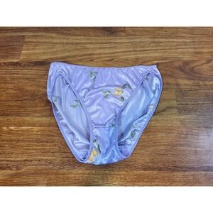 Vgt Partners Inimates Satin Purple Floral Panties Size 7